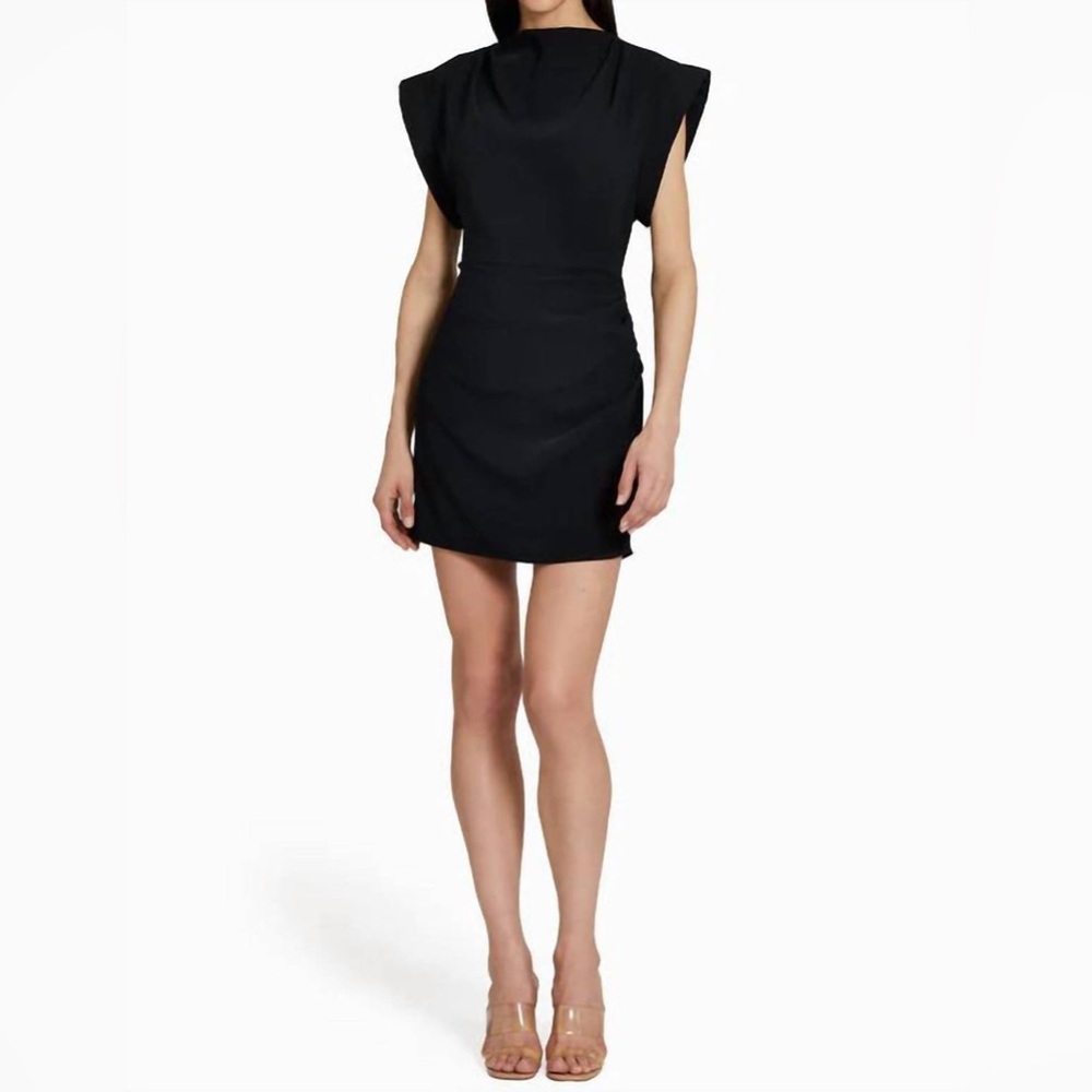 Amanda Uprichard Edrina Dress in Solid Black NWOT Sz. XS Sz. 0 - Picture 3 of 13